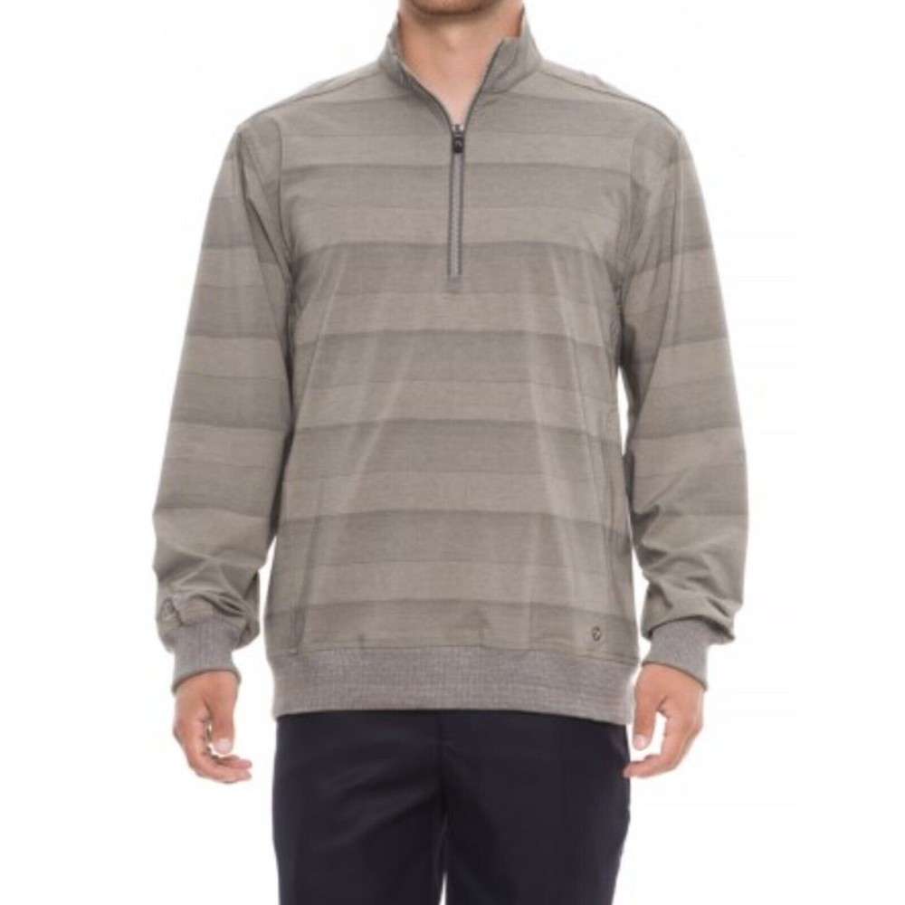 Arnold Palmer Boca West Golf Shirt Long Sleeve Zip Neck Sand size XL NWT $70